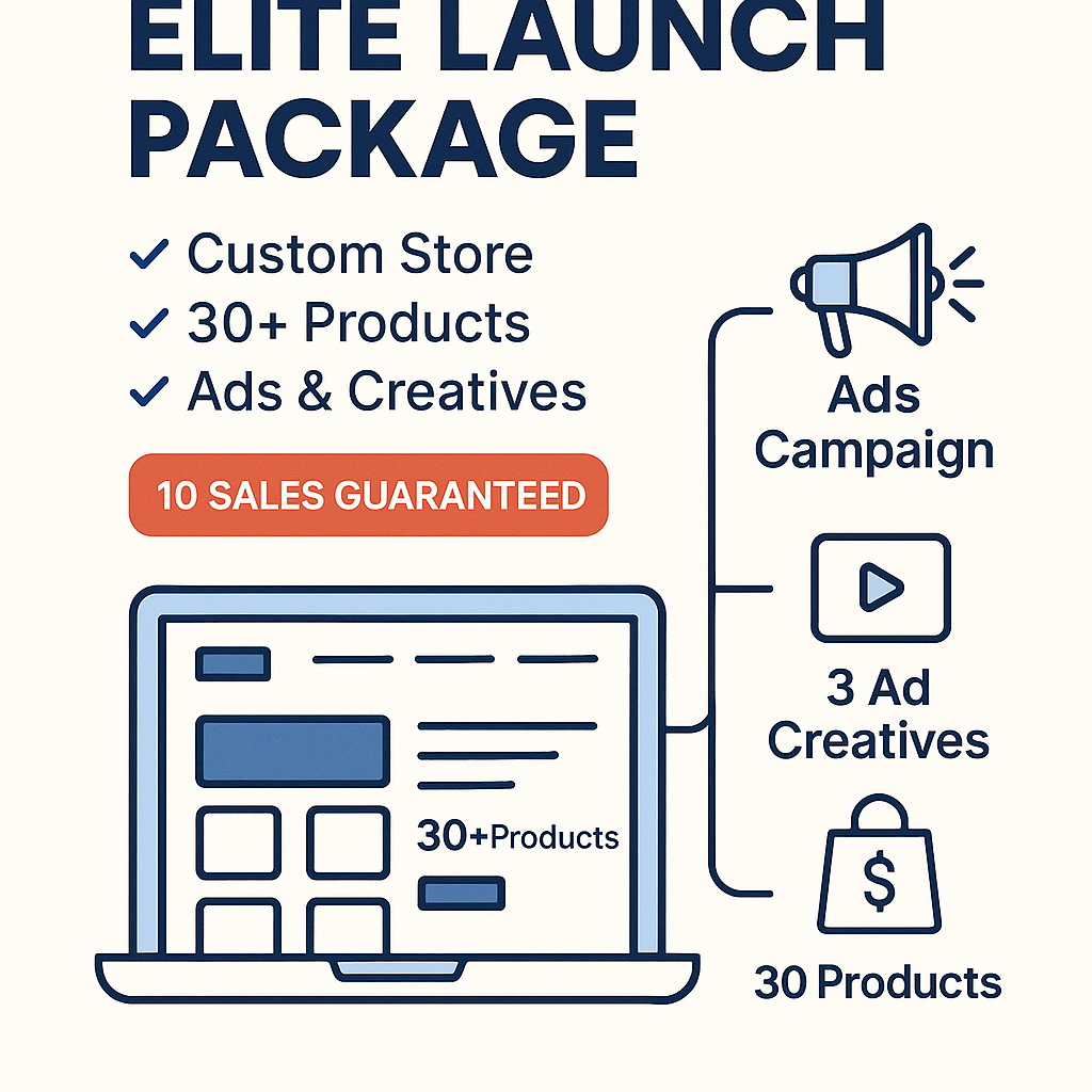 Product Name: Elite Launch - Shopify Store + Ads (10 Sales
Guaranteed)